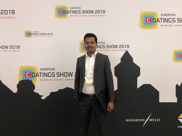 Dr. Vysakh Prasad at the European Coatings Show and Conference 2019