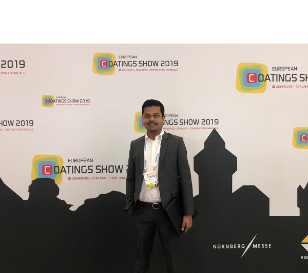 Dr. Vysakh Prasad at the European Coatings Show and Conference 2019